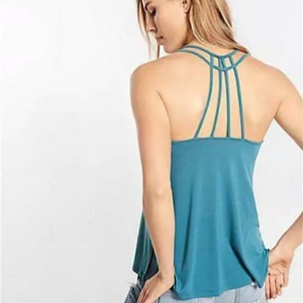 NEW EXPRESS ONE ELEVEN CRISS CROSS BACK‎ TANK TOP SUPER SOFT Teal size small $25